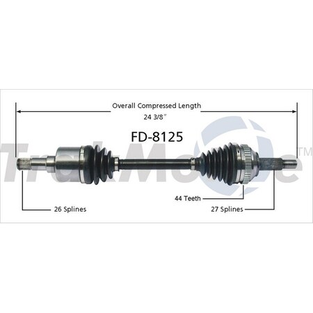 Surtrack Axle Cv Axle Shaft, Fd-8125 FD-8125